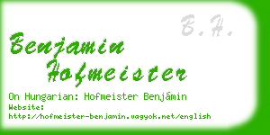 benjamin hofmeister business card
