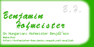 benjamin hofmeister business card